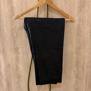 JCrew Black Straight Ankle Leather Pants